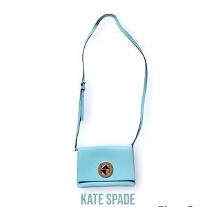 Kate Spade Newbury Lane Sally Leather Crossbody in Blue Hydrangea NWOT